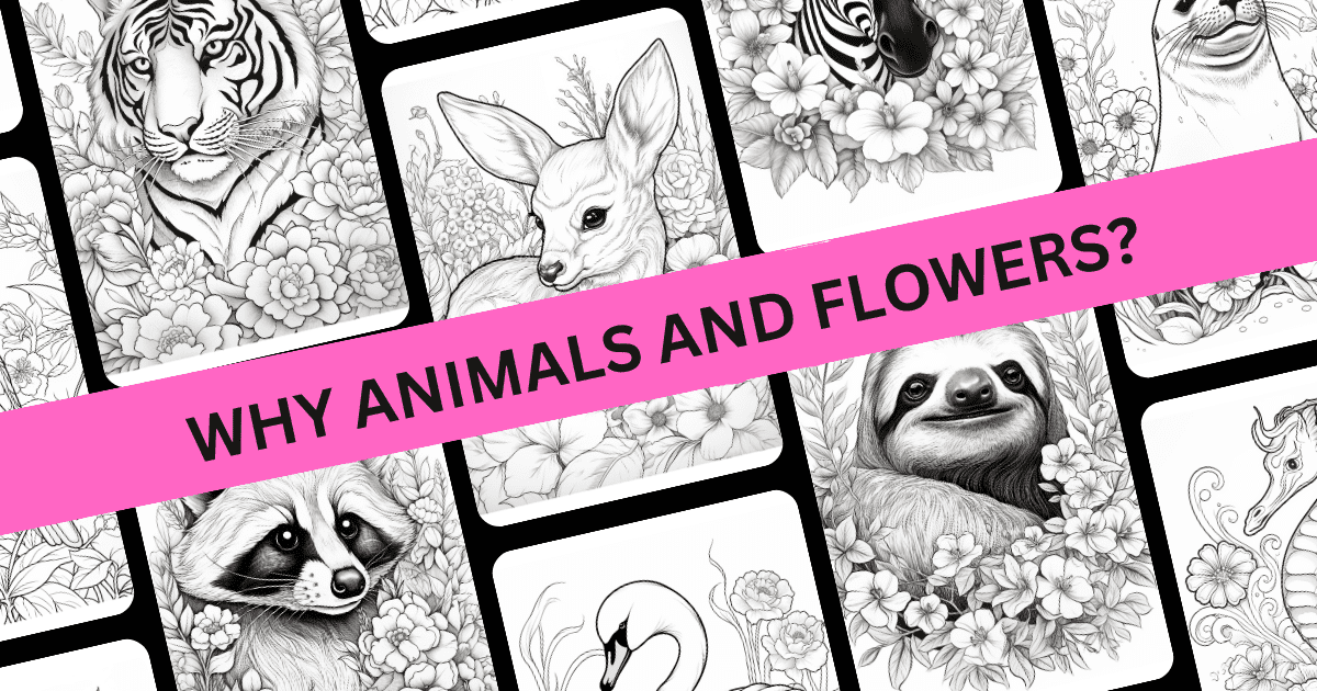 Animal and Flower Coloring Book