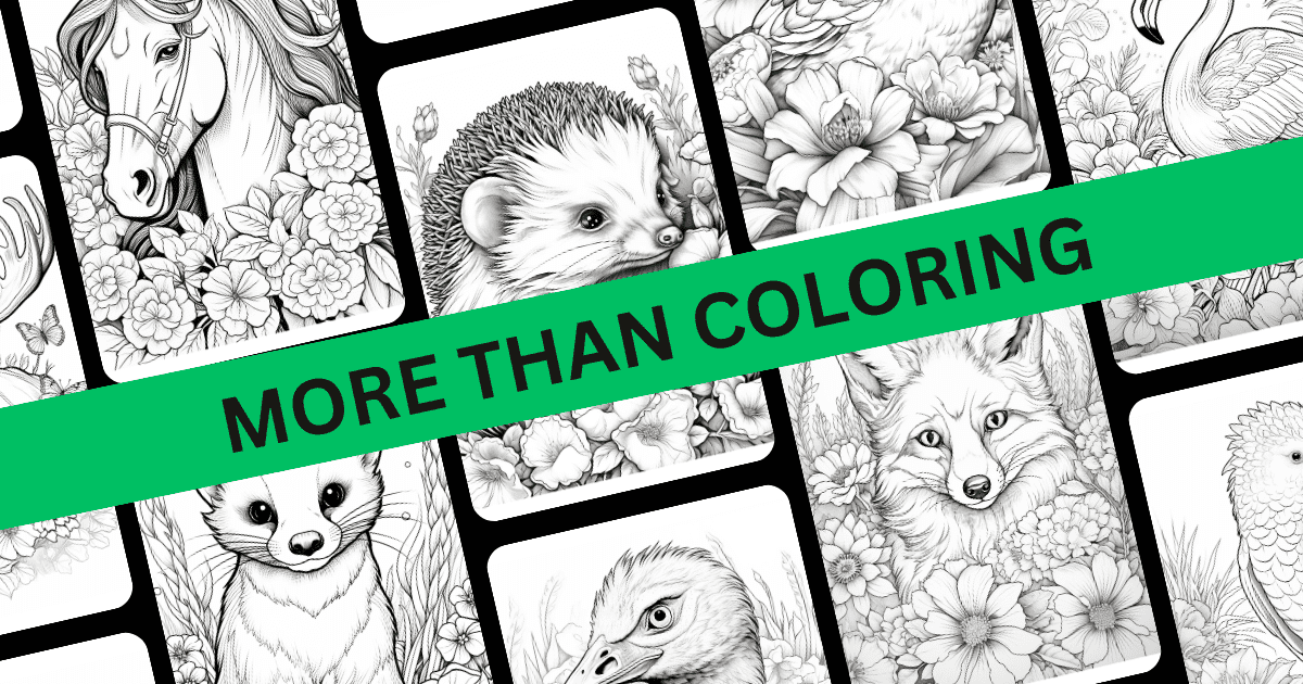Animals and Flower Coloring Book
