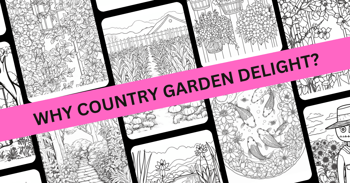 Country Garden Delight Flower Coloring Book