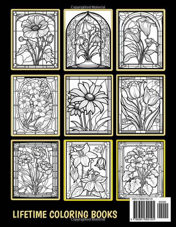 Garden of Stained Glass Coloring Book