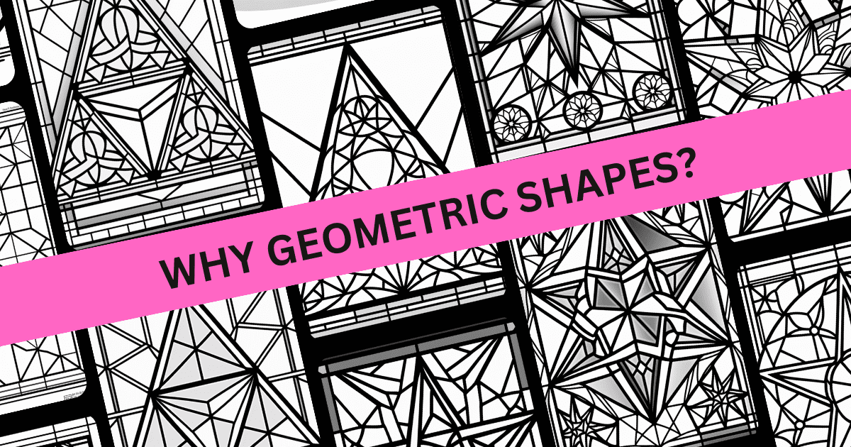 Geometric Shapes Stained Glass Coloring Book